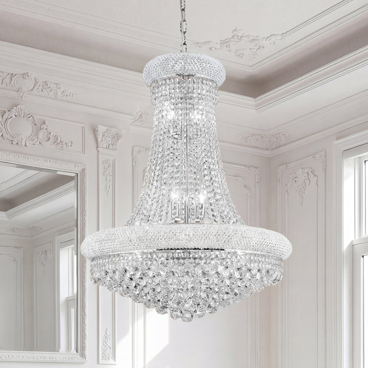 14 light Chrome Chandelier Clear Royal Cut Crystal Chrome Finish - LIGHTING by Joshua Marshal