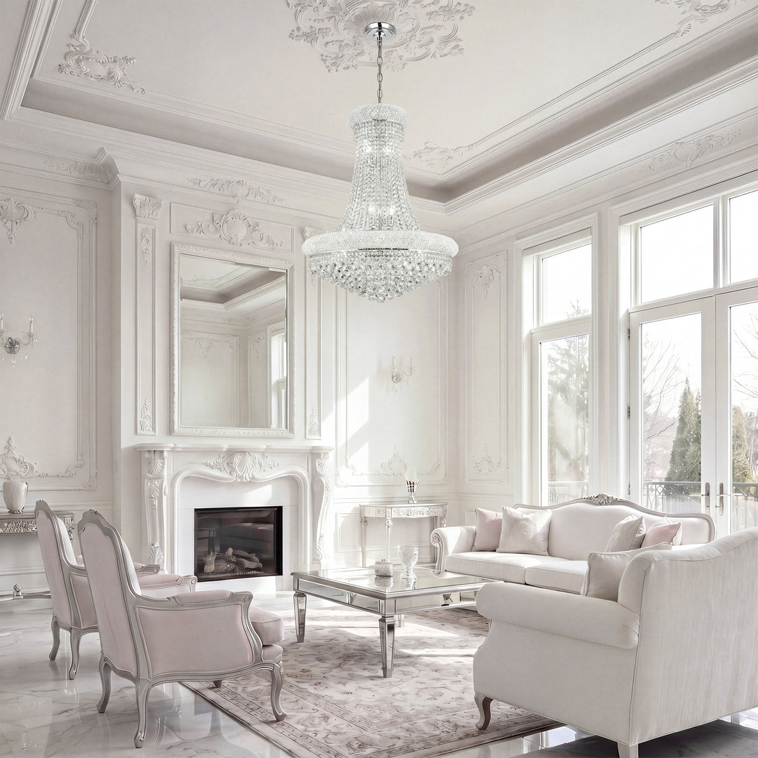 14 light Chrome Chandelier Clear Royal Cut Crystal - View 2 - Joshua Marshal