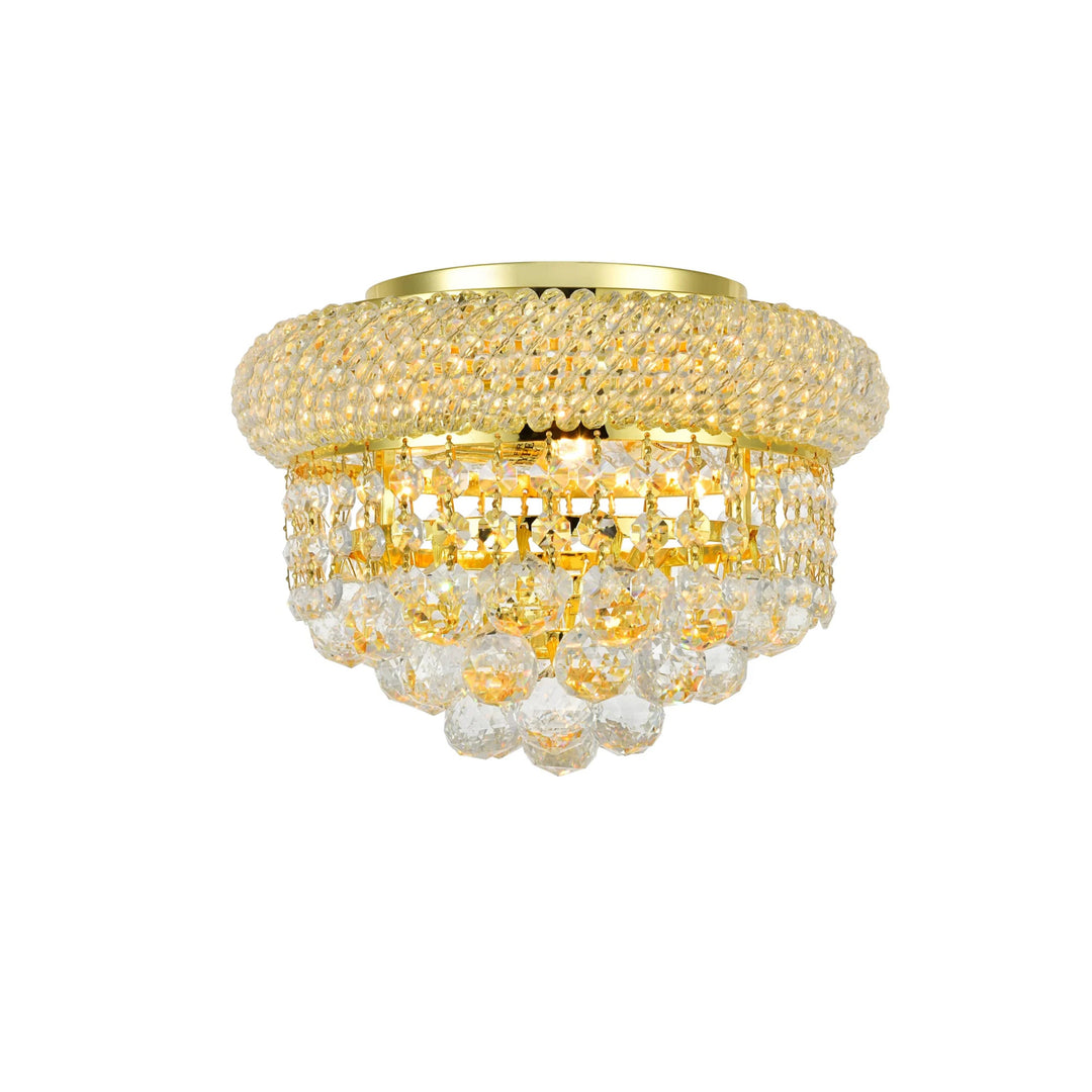 3 light Gold Flush Mount Clear Royal Cut Crystal - View 3 - Joshua Marshal