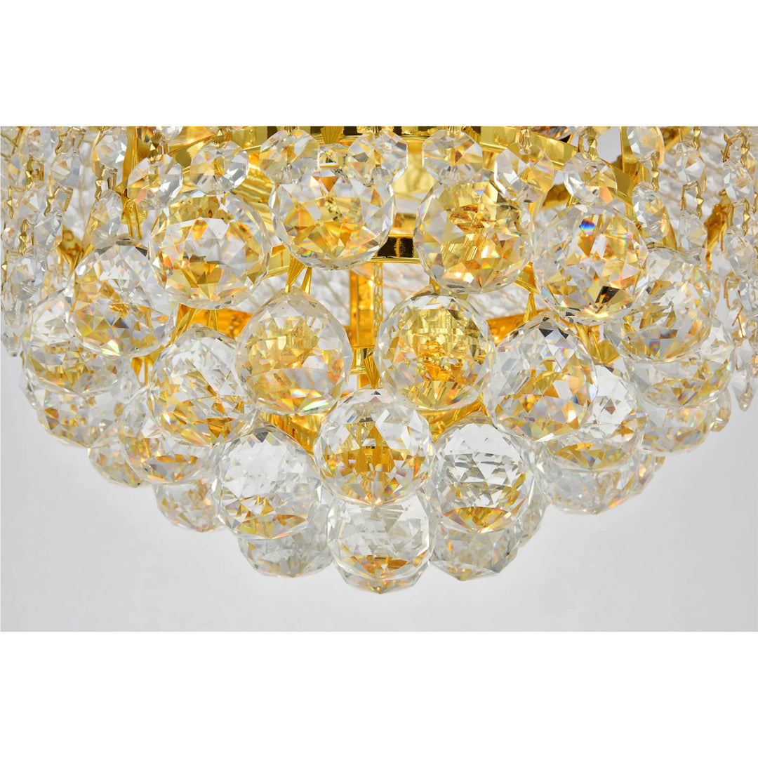 3 light Gold Flush Mount Clear Royal Cut Crystal - View 5 - Joshua Marshal