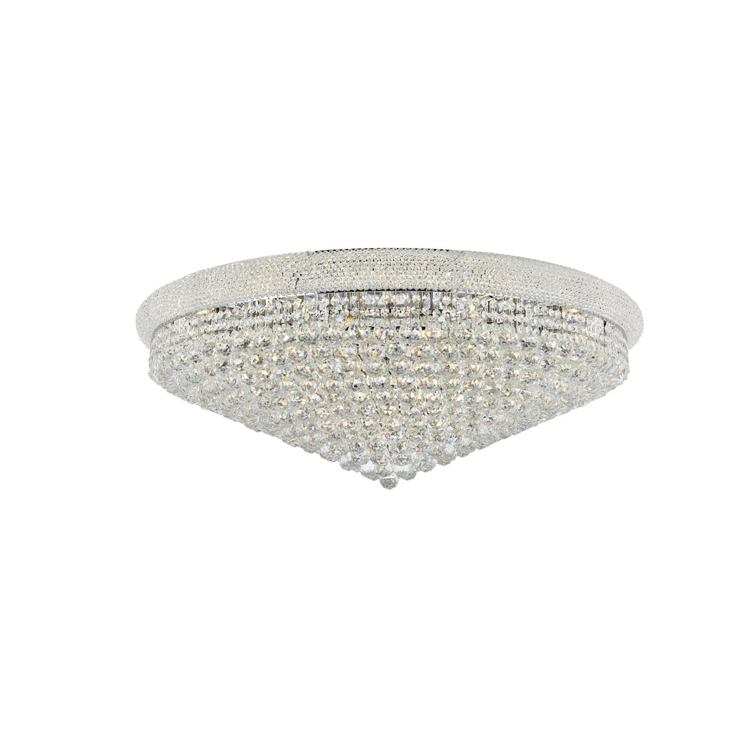 30 light Chrome Flush Mount Clear Royal Cut Crystal - View 3 - Joshua Marshal