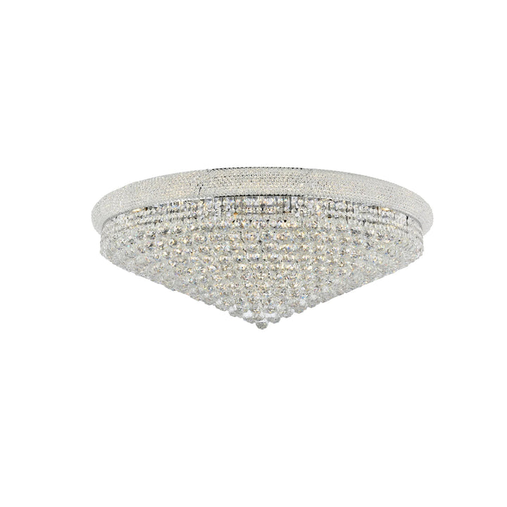 30 light Chrome Flush Mount Clear Royal Cut Crystal - View 3 - Joshua Marshal