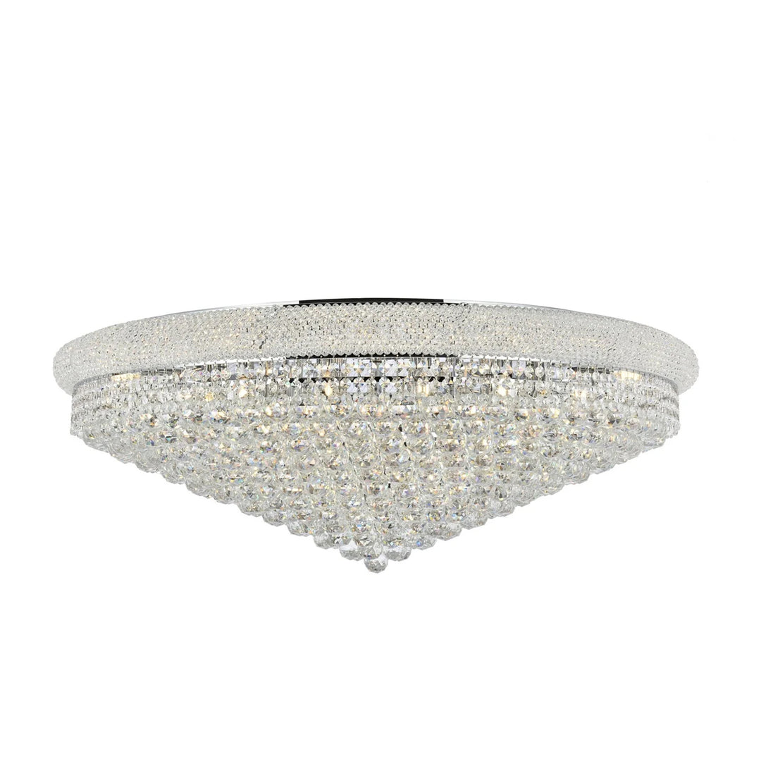 30 light Chrome Flush Mount Clear Royal Cut Crystal - View 4 - Joshua Marshal