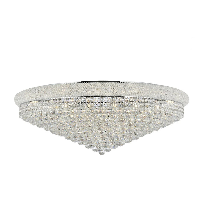 30 light Chrome Flush Mount Clear Royal Cut Crystal - View 4 - Joshua Marshal