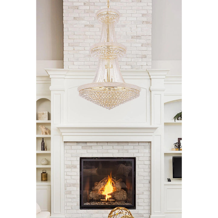 38 light Gold Chandelier Clear Royal Cut Crystal - View 2 - Joshua Marshal