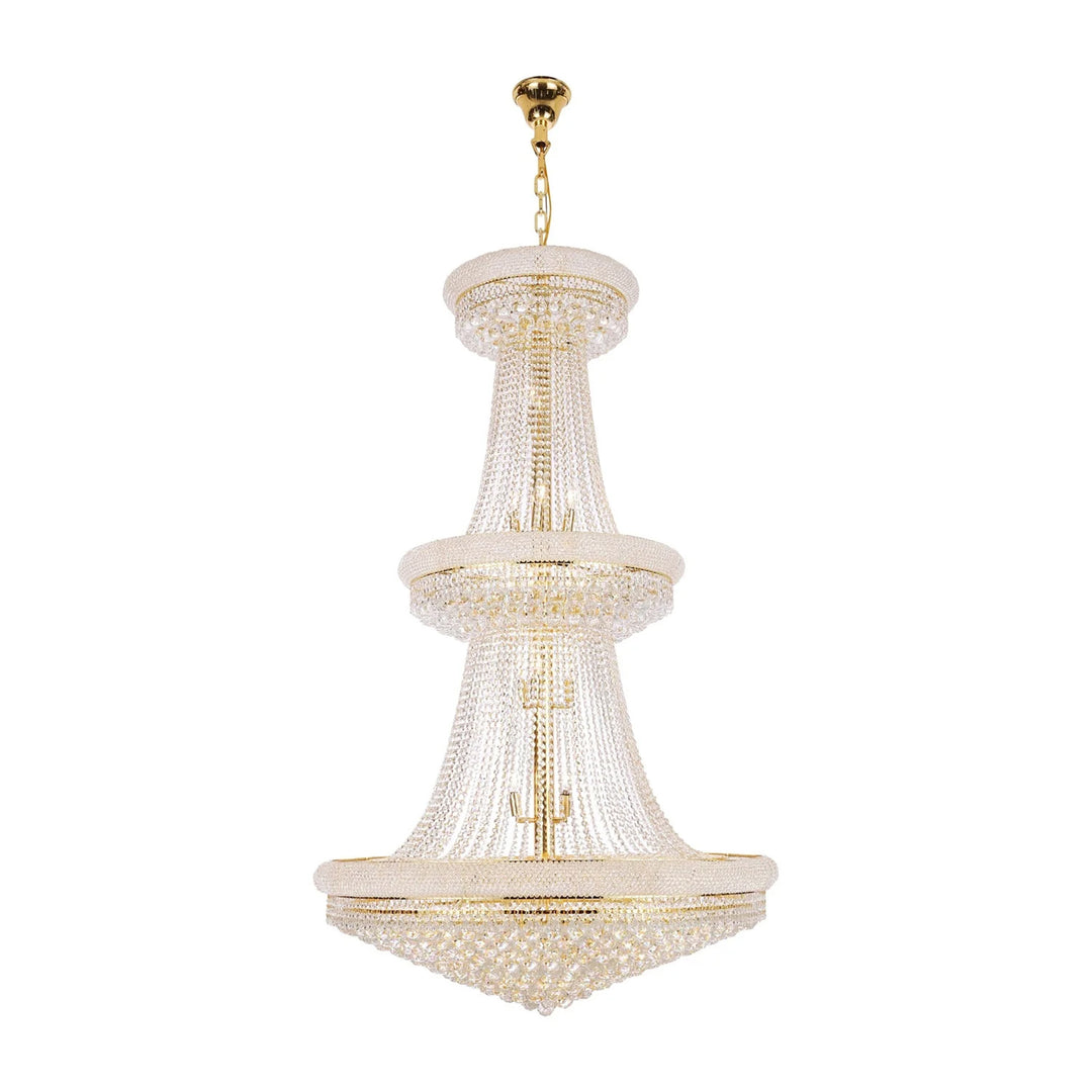 38 light Gold Chandelier Clear Royal Cut Crystal - View 3 - Joshua Marshal