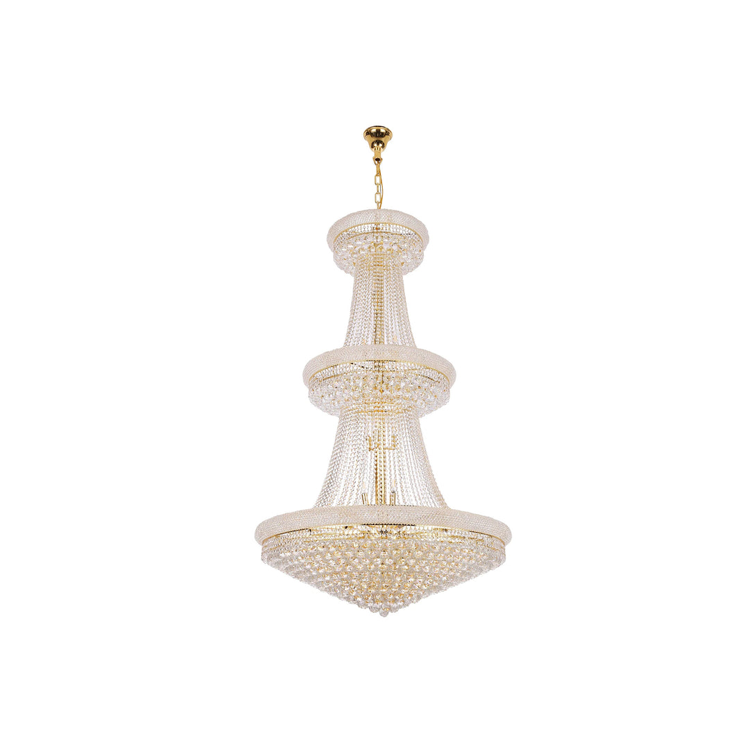 38 light Gold Chandelier Clear Royal Cut Crystal - View 4 - Joshua Marshal