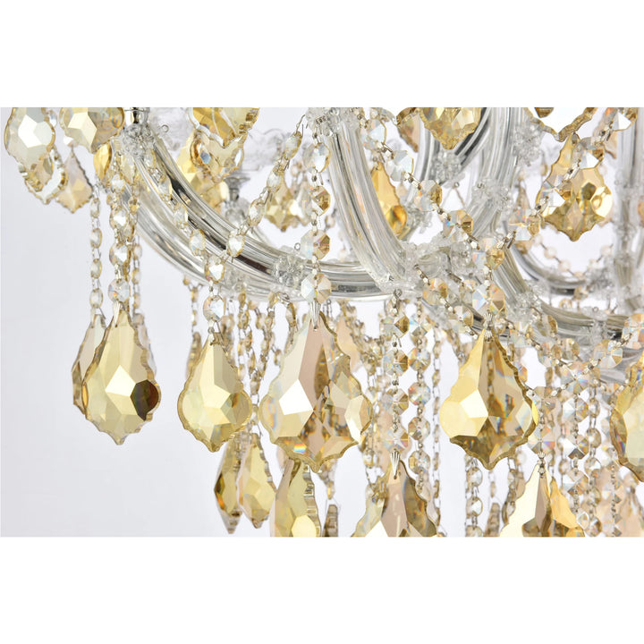 24 light Chrome Chandelier Golden Teak (Smoky) Royal Cut Crystal - View 5 - Joshua Marshal