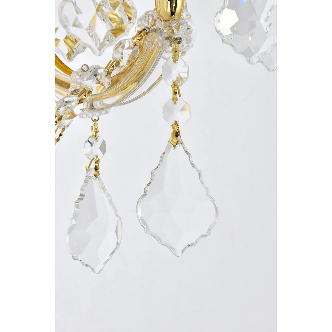 2 light Gold Wall Sconce Clear Royal Cut Crystal - View 6 - Joshua Marshal