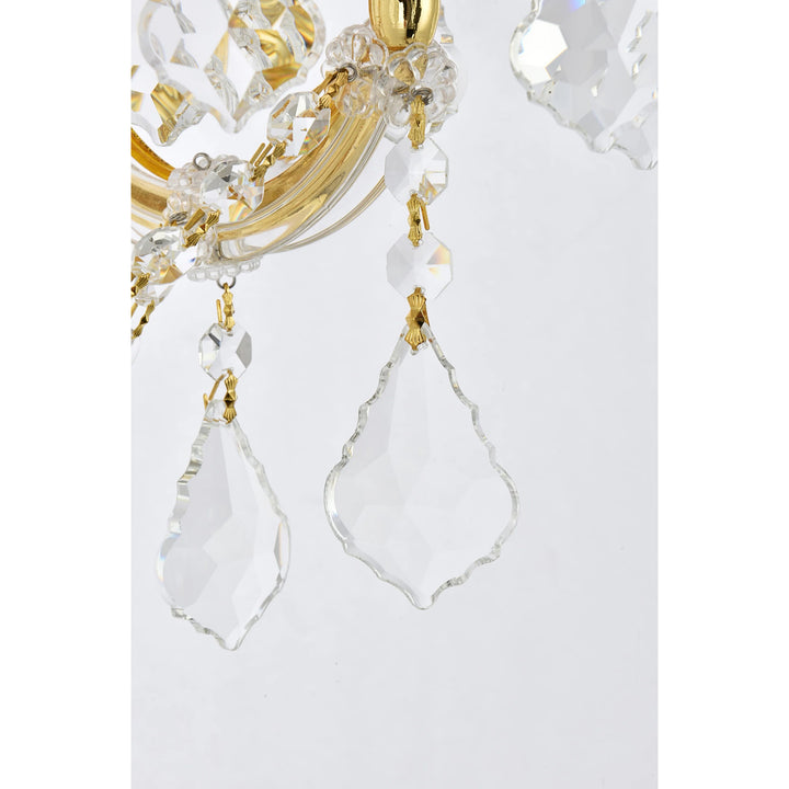 2 light Gold Wall Sconce Clear Royal Cut Crystal - View 6 - Joshua Marshal