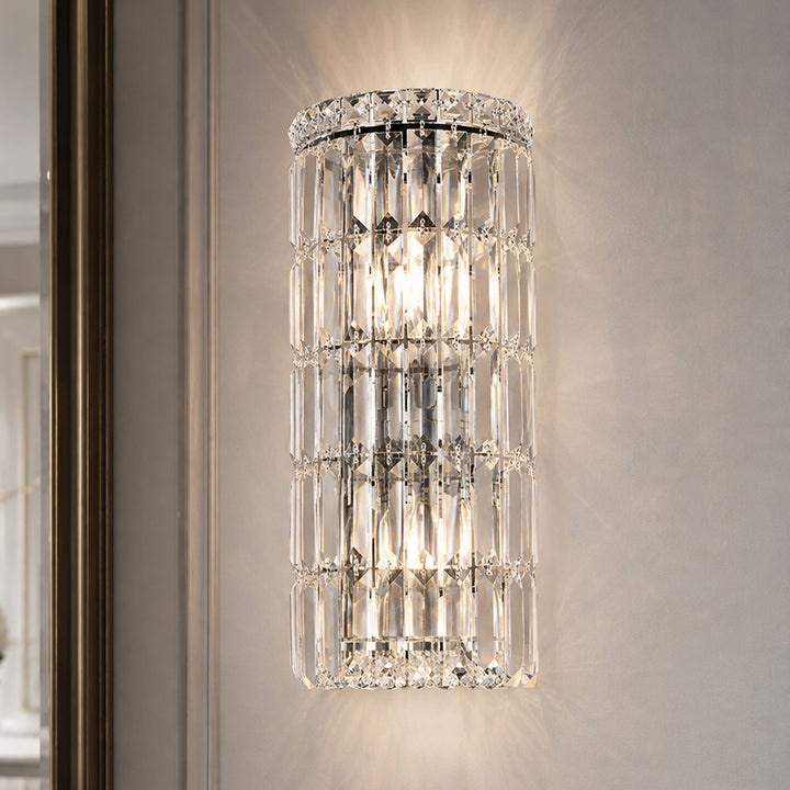 2 light Chrome Wall Sconce Clear Royal Cut Crystal Chrome Finish - LIGHTING by Joshua Marshal