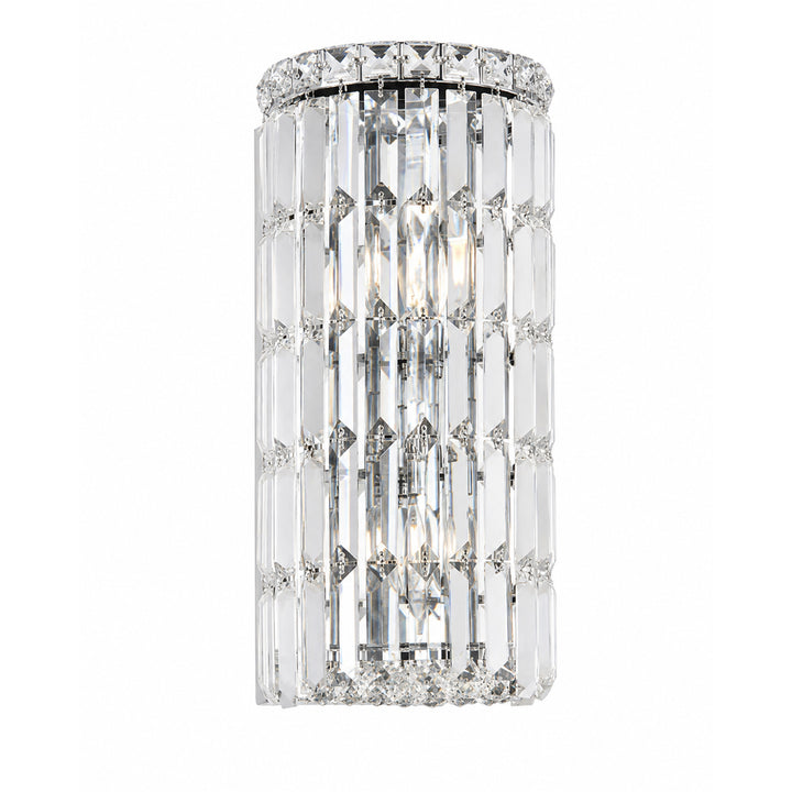 2 light Chrome Wall Sconce Clear Royal Cut Crystal - View 3 - Joshua Marshal