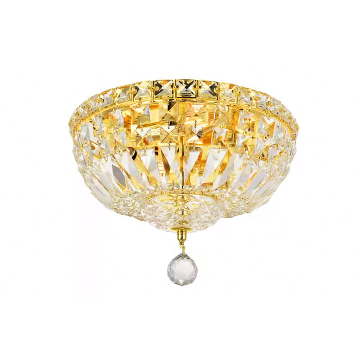 4 light Gold Flush Mount Clear Royal Cut Crystal - View 3 - Joshua Marshal