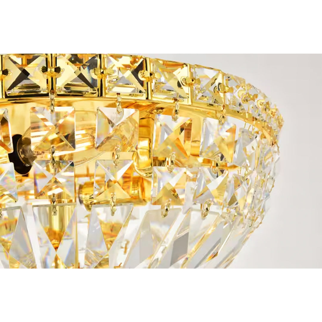 4 light Gold Flush Mount Clear Royal Cut Crystal - View 4 - Joshua Marshal