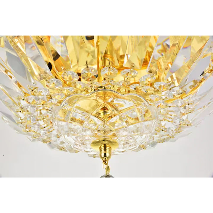 4 light Gold Flush Mount Clear Royal Cut Crystal - View 5 - Joshua Marshal