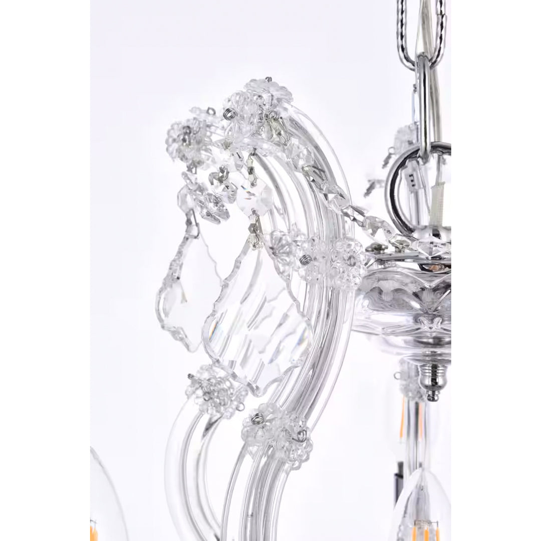 6 light Chrome Pendant Clear Royal Cut Crystal - View 5 - Joshua Marshal