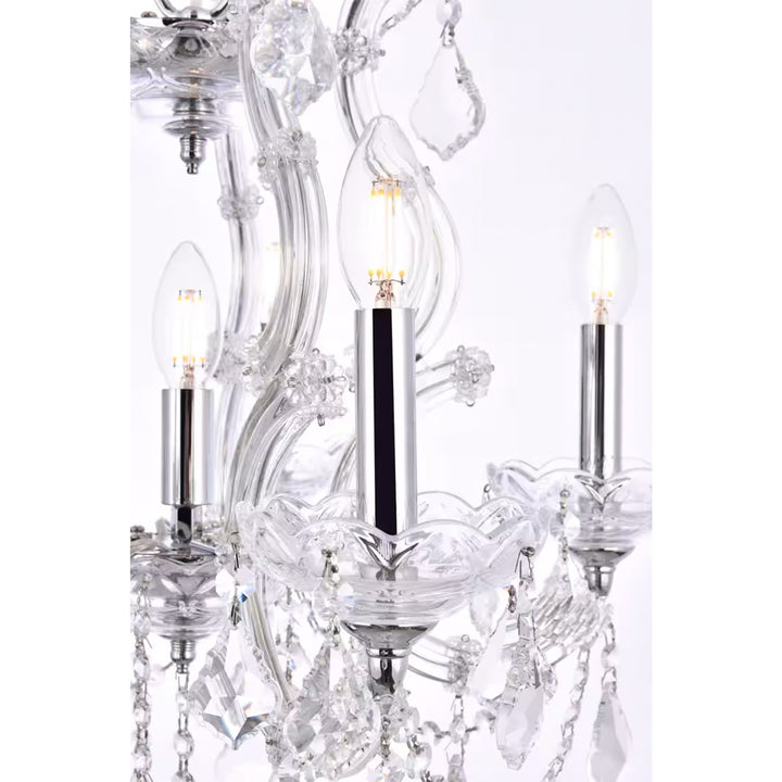 6 light Chrome Pendant Clear Royal Cut Crystal - View 6 - Joshua Marshal