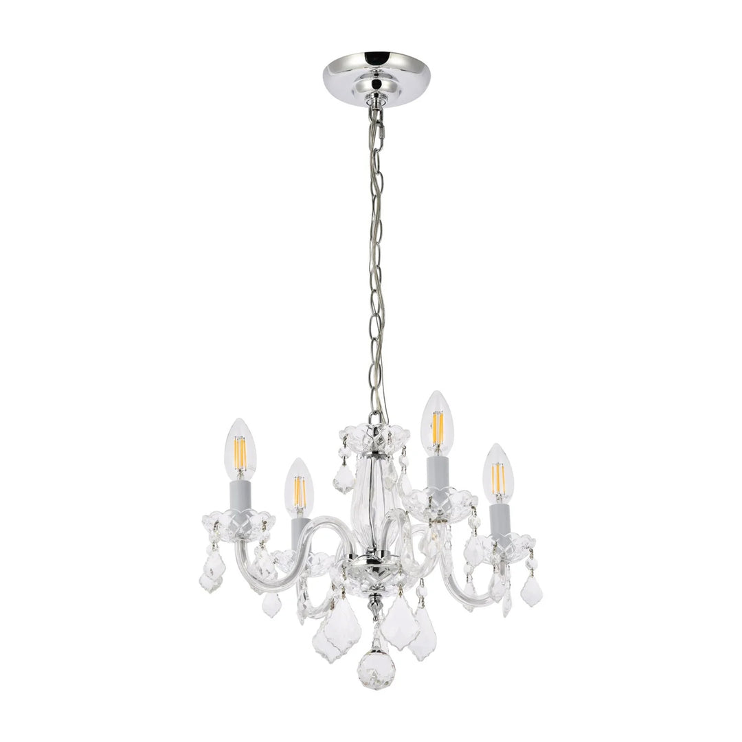 4 light Chrome Pendant Clear Royal Cut Crystal - View 3 - Joshua Marshal