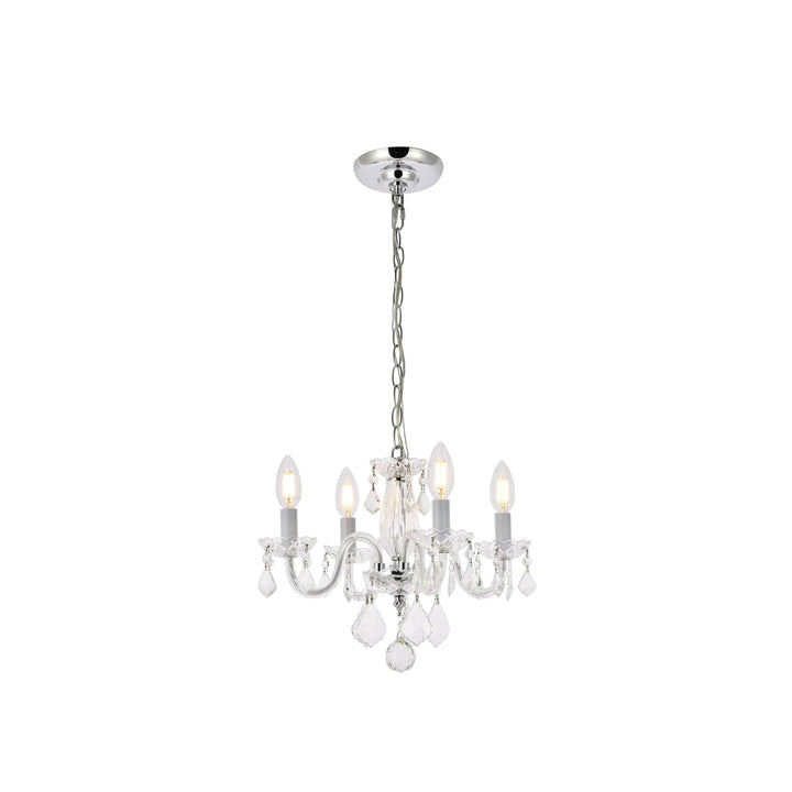 4 light Chrome Pendant Clear Royal Cut Crystal - View 4 - Joshua Marshal
