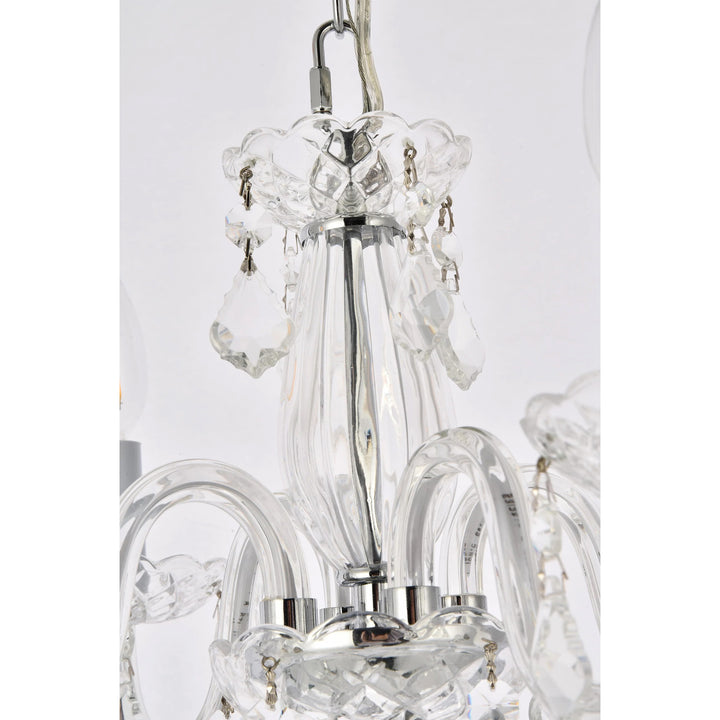 4 light Chrome Pendant Clear Royal Cut Crystal - View 5 - Joshua Marshal