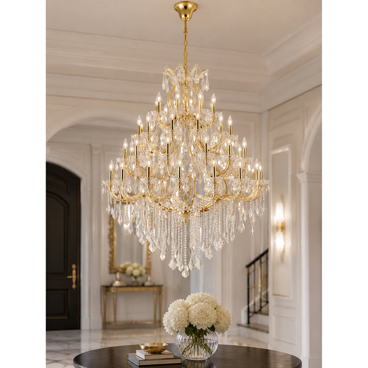 49 light Gold Chandelier Clear Royal Cut Crystal - View 2 - Joshua Marshal