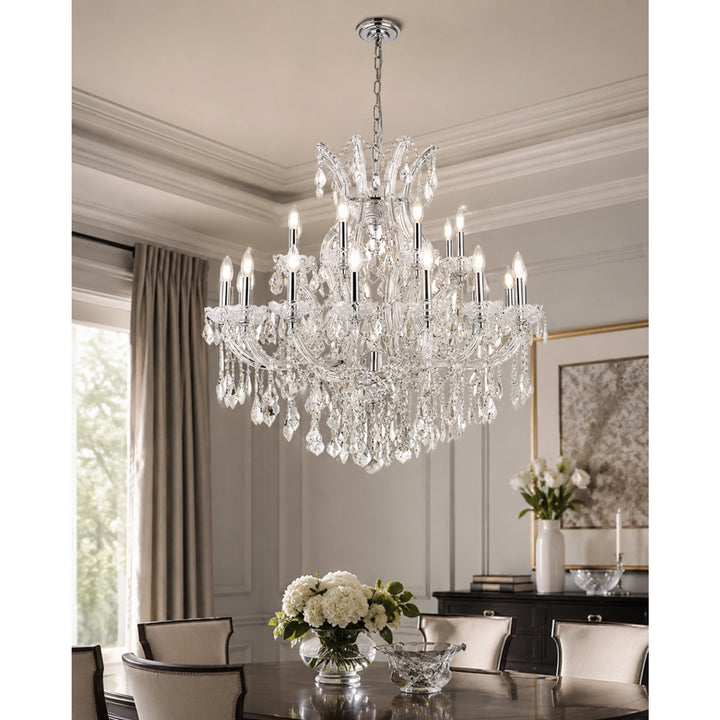 24 light Chrome Chandelier Clear Royal Cut Crystal - View 2 - Joshua Marshal