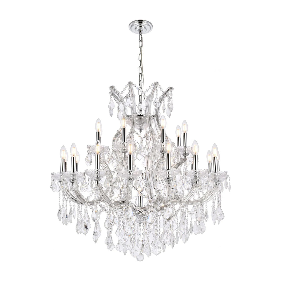 24 light Chrome Chandelier Clear Royal Cut Crystal - View 3 - Joshua Marshal