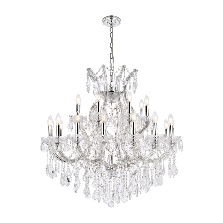 24 light Chrome Chandelier Clear Royal Cut Crystal - View 3 - Joshua Marshal