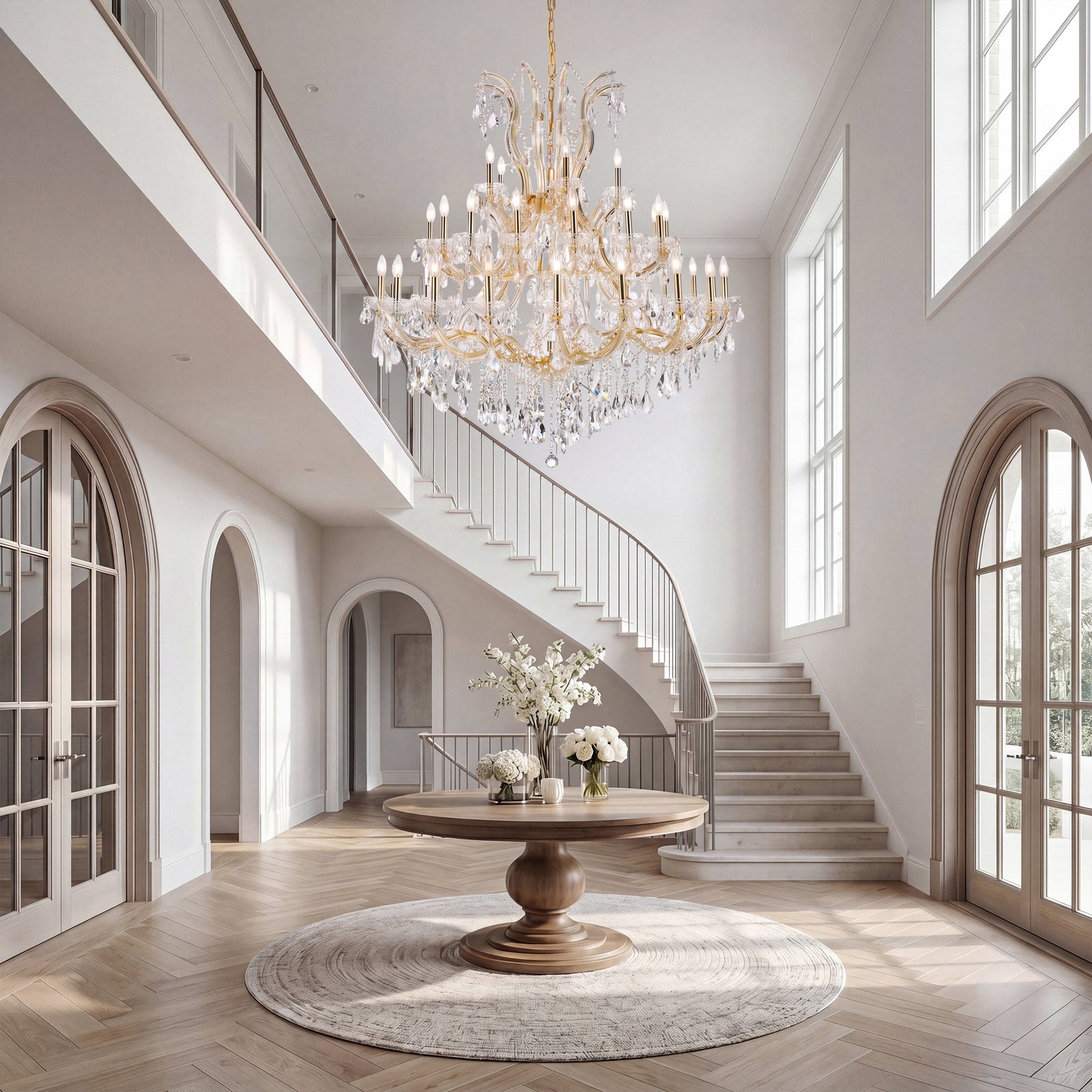 41 light Gold Chandelier Clear Royal Cut Crystal - View 2 - Joshua Marshal