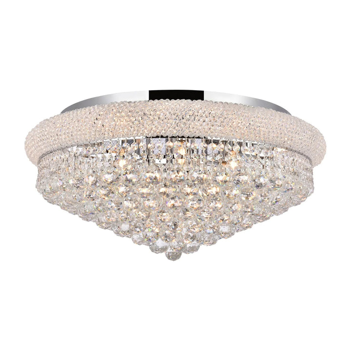 15 light Chrome Flush Mount Clear Royal Cut Crystal - View 3 - Joshua Marshal