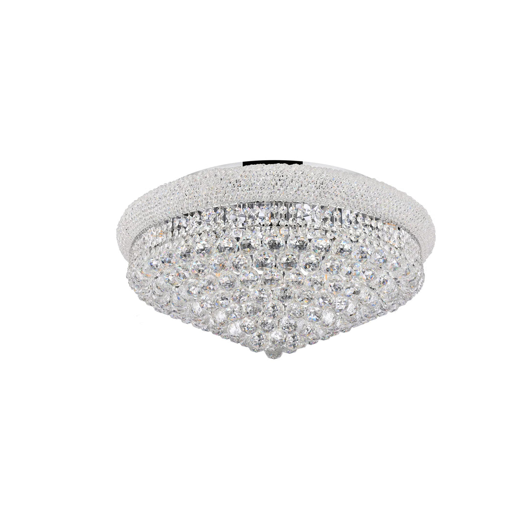 15 light Chrome Flush Mount Clear Royal Cut Crystal - View 4 - Joshua Marshal