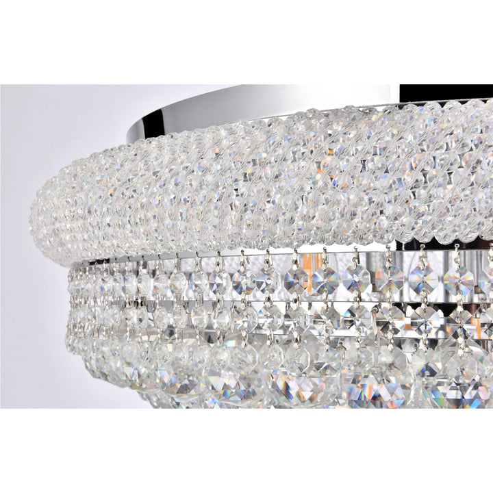 15 light Chrome Flush Mount Clear Royal Cut Crystal - View 5 - Joshua Marshal