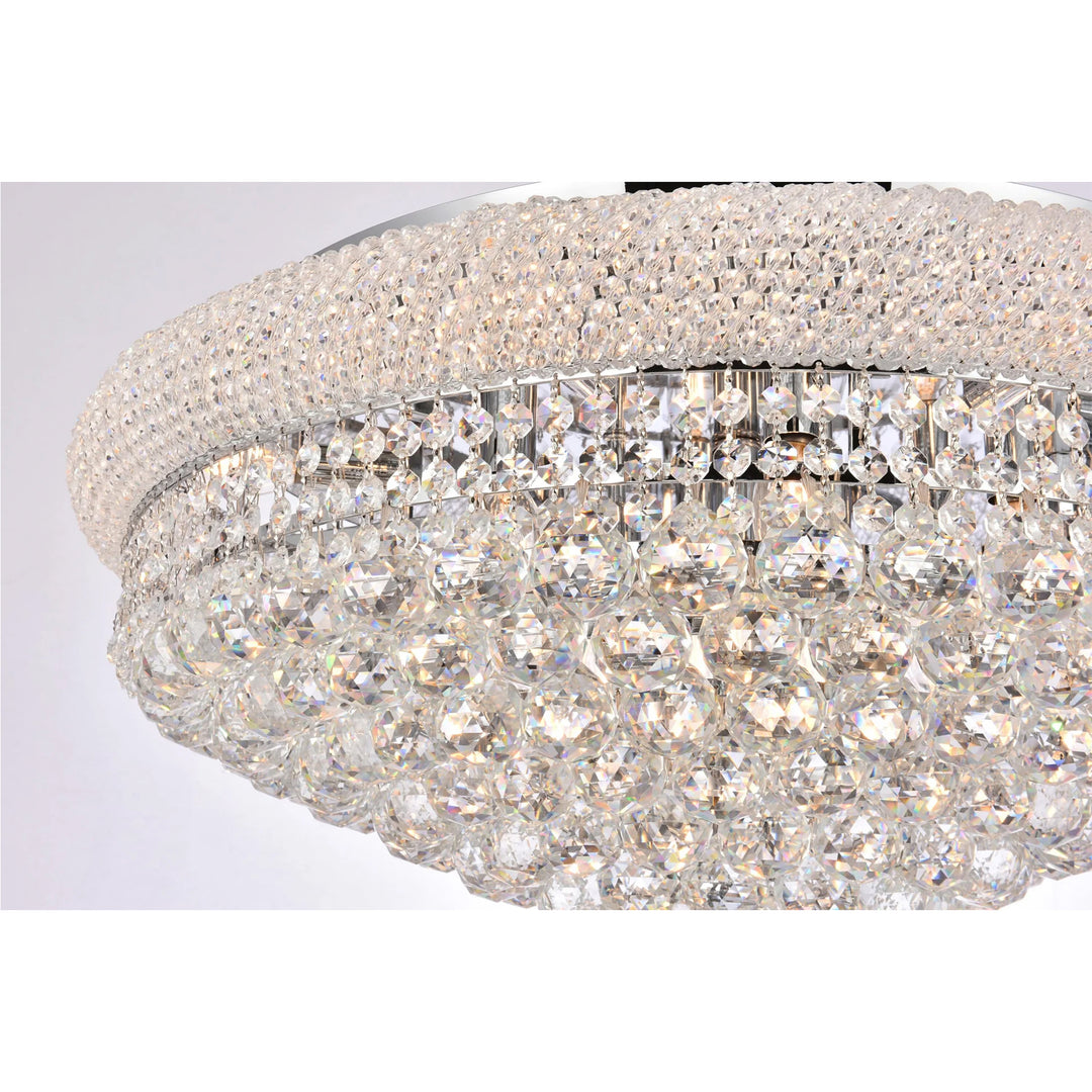 15 light Chrome Flush Mount Clear Royal Cut Crystal - View 6 - Joshua Marshal