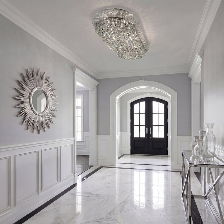 18 light Chrome Flush Mount Clear Royal Cut Crystal - View 2 - Joshua Marshal