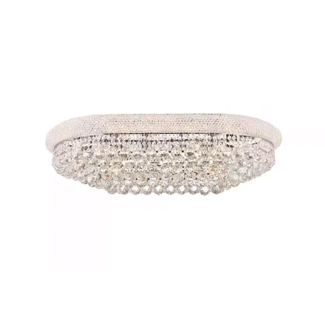 18 light Chrome Flush Mount Clear Royal Cut Crystal - View 3 - Joshua Marshal