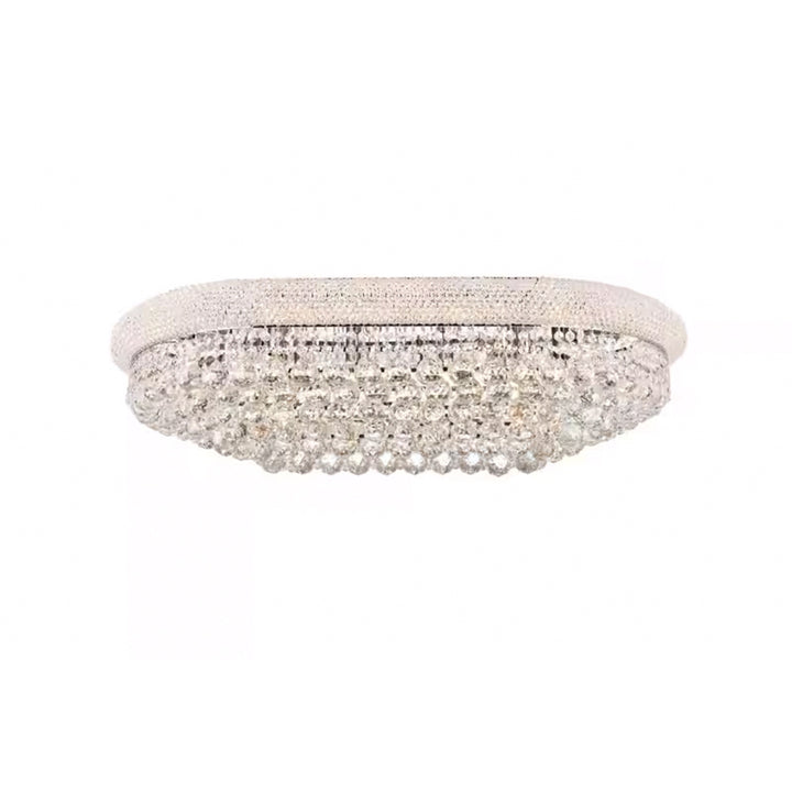 18 light Chrome Flush Mount Clear Royal Cut Crystal - View 3 - Joshua Marshal