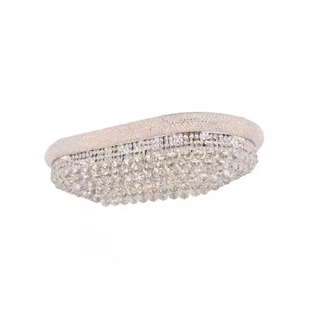 18 light Chrome Flush Mount Clear Royal Cut Crystal - View 4 - Joshua Marshal