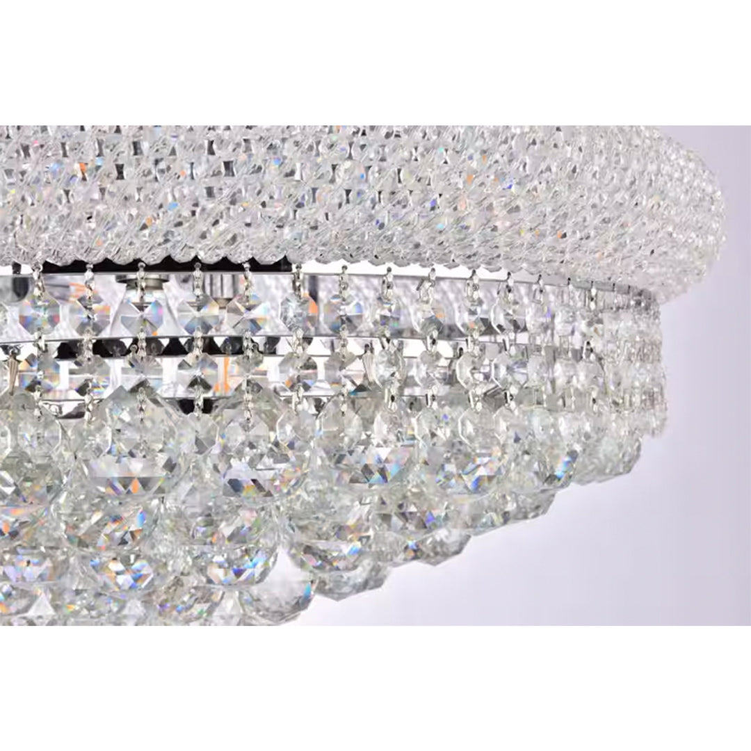 18 light Chrome Flush Mount Clear Royal Cut Crystal - View 5 - Joshua Marshal