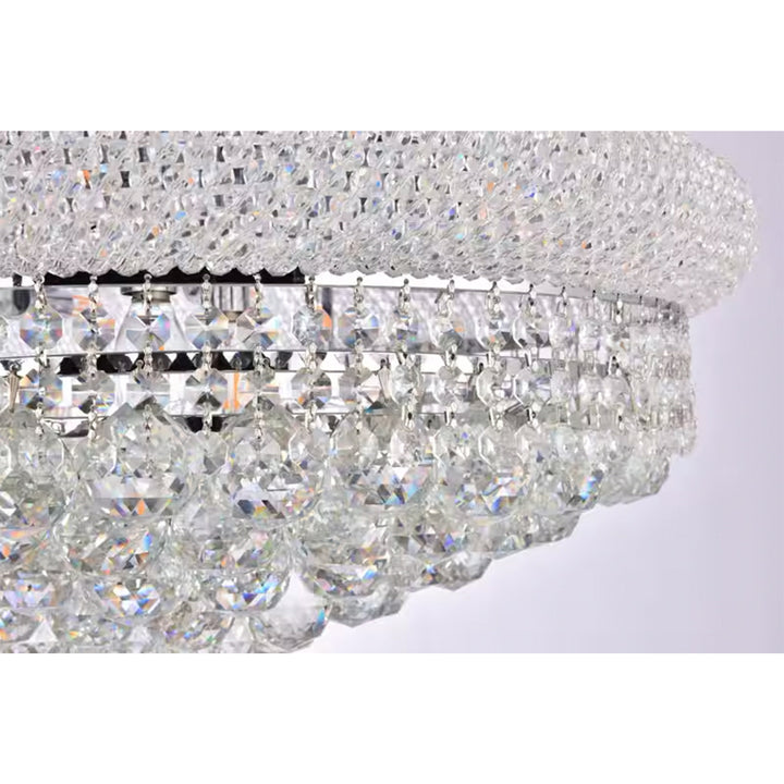 18 light Chrome Flush Mount Clear Royal Cut Crystal - View 5 - Joshua Marshal