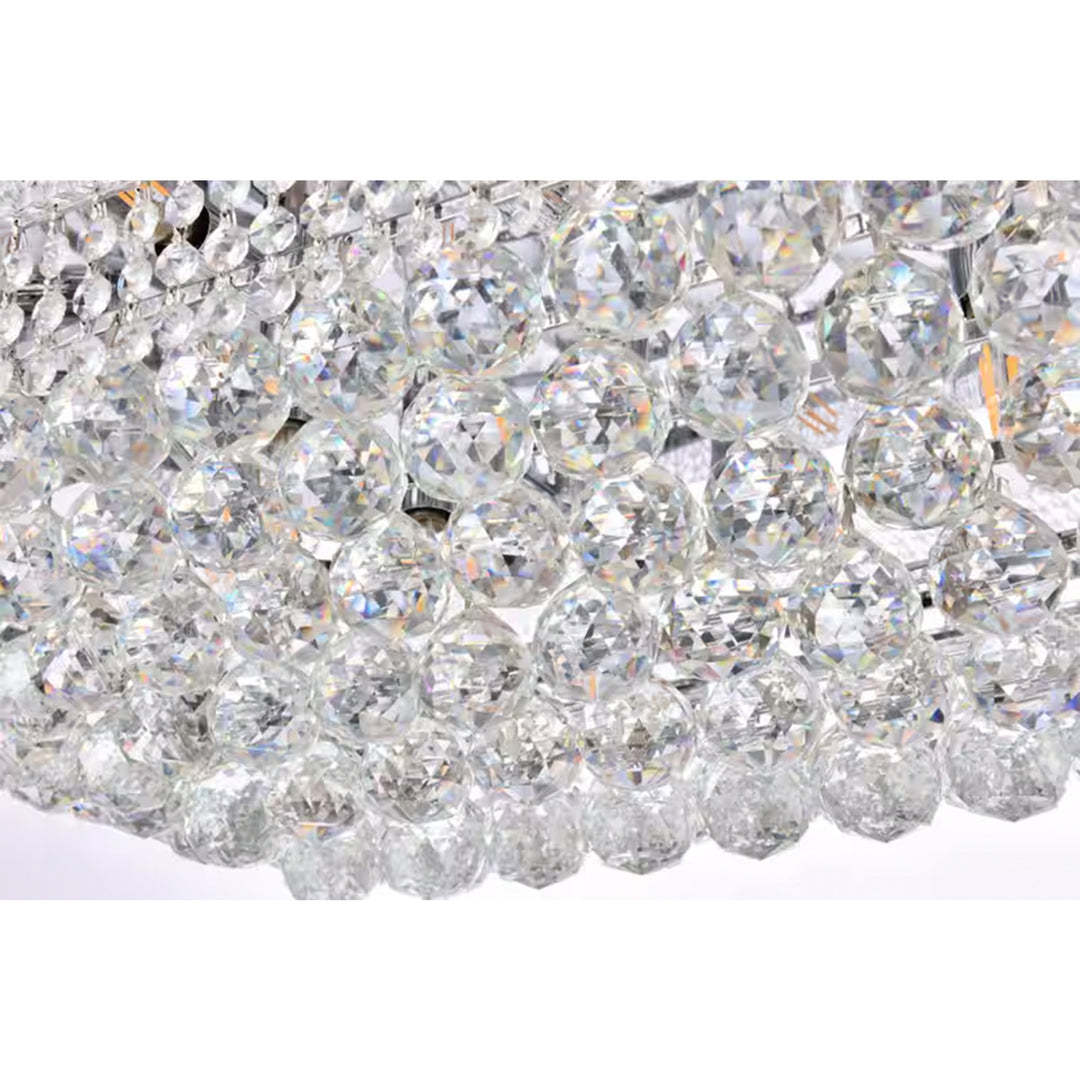 18 light Chrome Flush Mount Clear Royal Cut Crystal - View 6 - Joshua Marshal