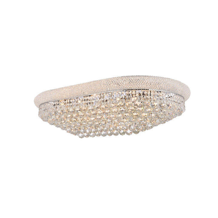 24 light Chrome Flush Mount Clear Royal Cut Crystal - View 3 - Joshua Marshal