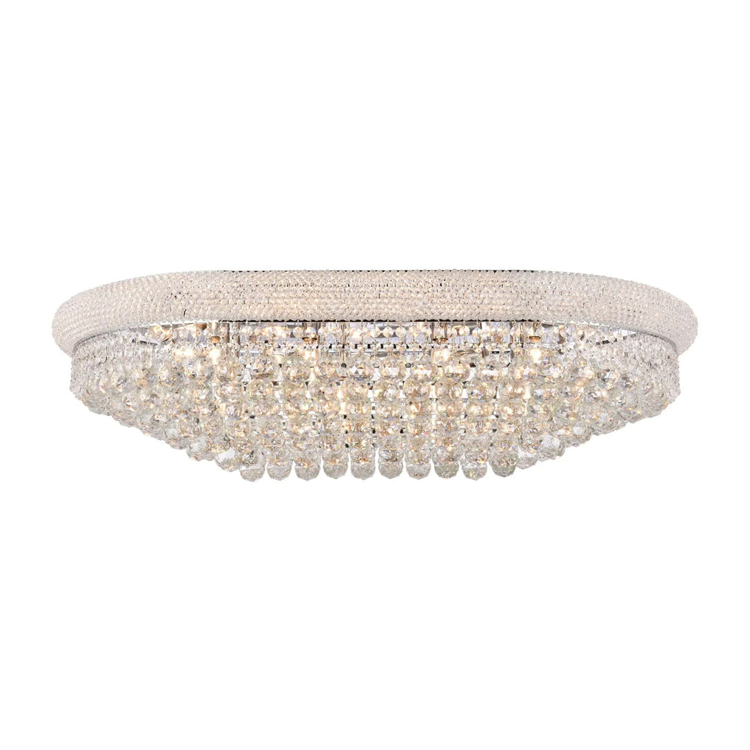24 light Chrome Flush Mount Clear Royal Cut Crystal - View 4 - Joshua Marshal