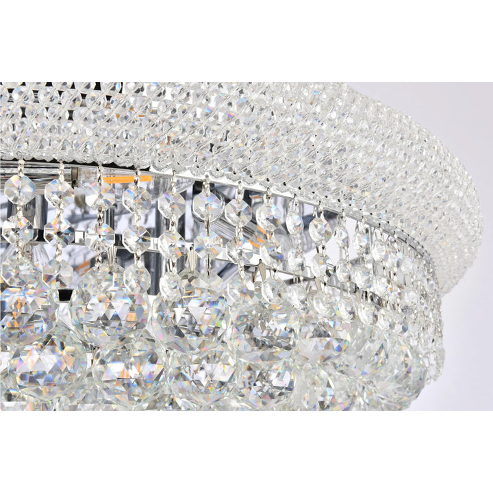 24 light Chrome Flush Mount Clear Royal Cut Crystal - View 5 - Joshua Marshal