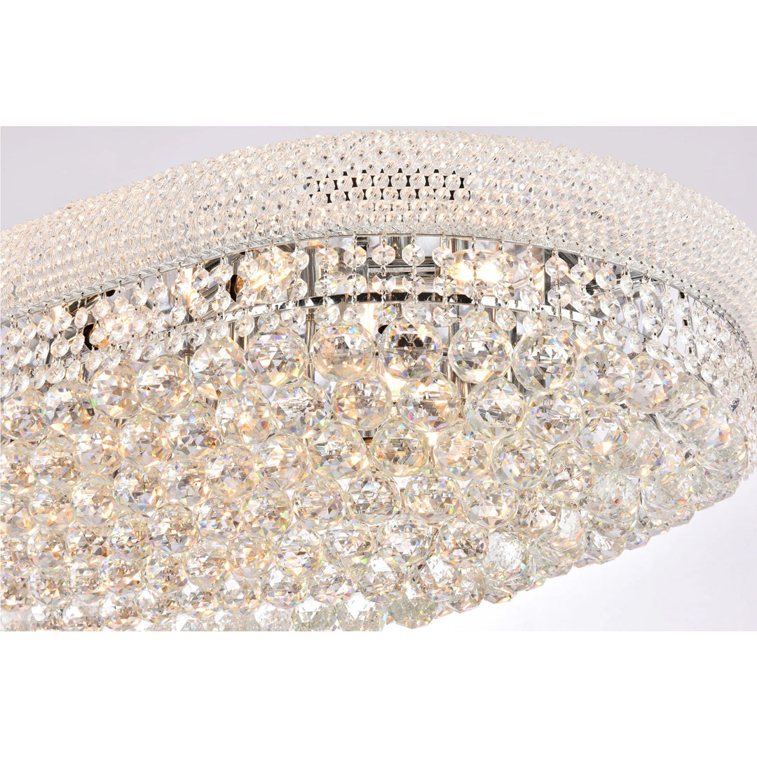 24 light Chrome Flush Mount Clear Royal Cut Crystal - View 6 - Joshua Marshal