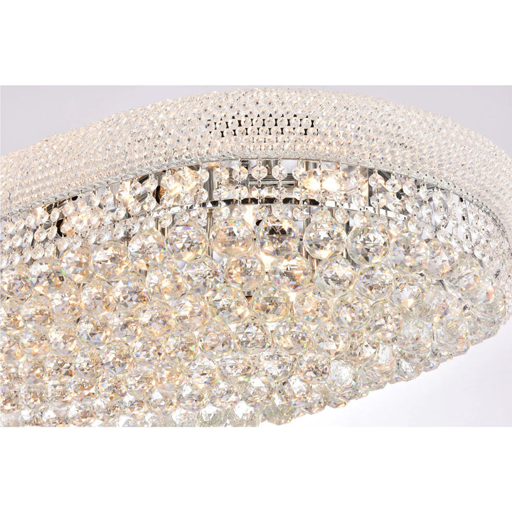 24 light Chrome Flush Mount Clear Royal Cut Crystal - View 6 - Joshua Marshal