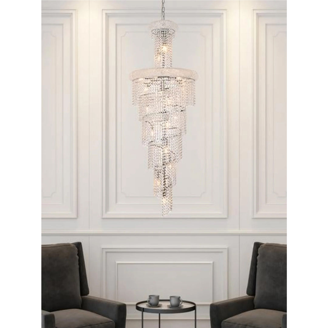 22 light Chrome Chandelier Clear Royal Cut Crystal - View 2 - Joshua Marshal