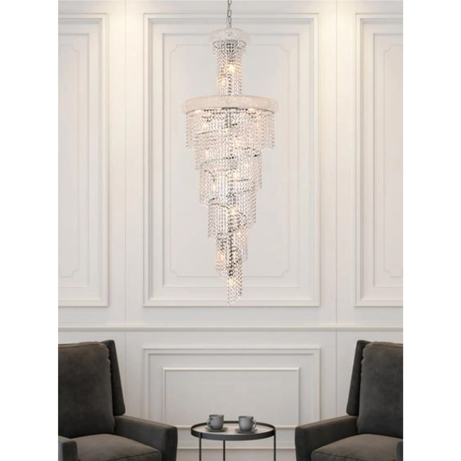 22 light Chrome Chandelier Clear Royal Cut Crystal - View 2 - Joshua Marshal