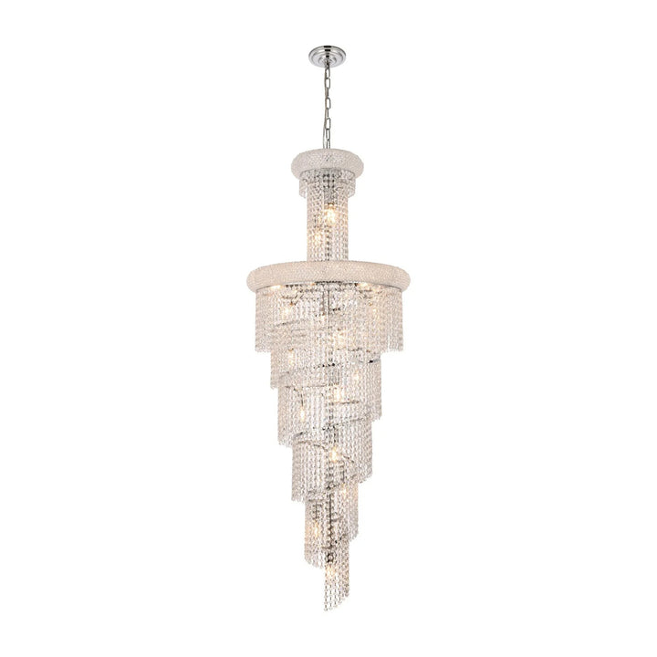 22 light Chrome Chandelier Clear Royal Cut Crystal - View 3 - Joshua Marshal