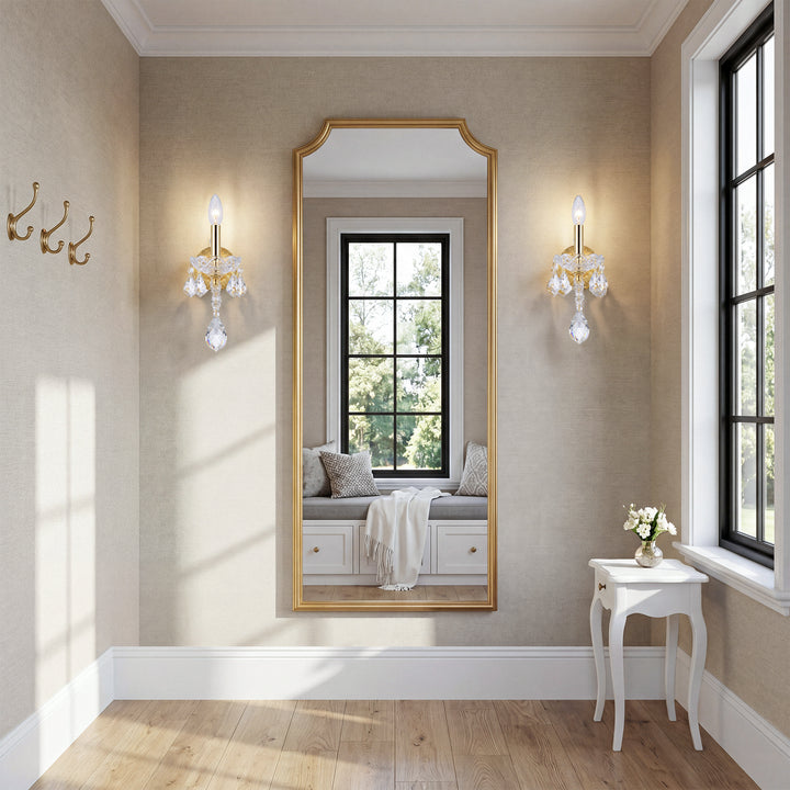 1 light Gold Wall Sconce Clear Royal Cut Crystal - View 2 - Joshua Marshal