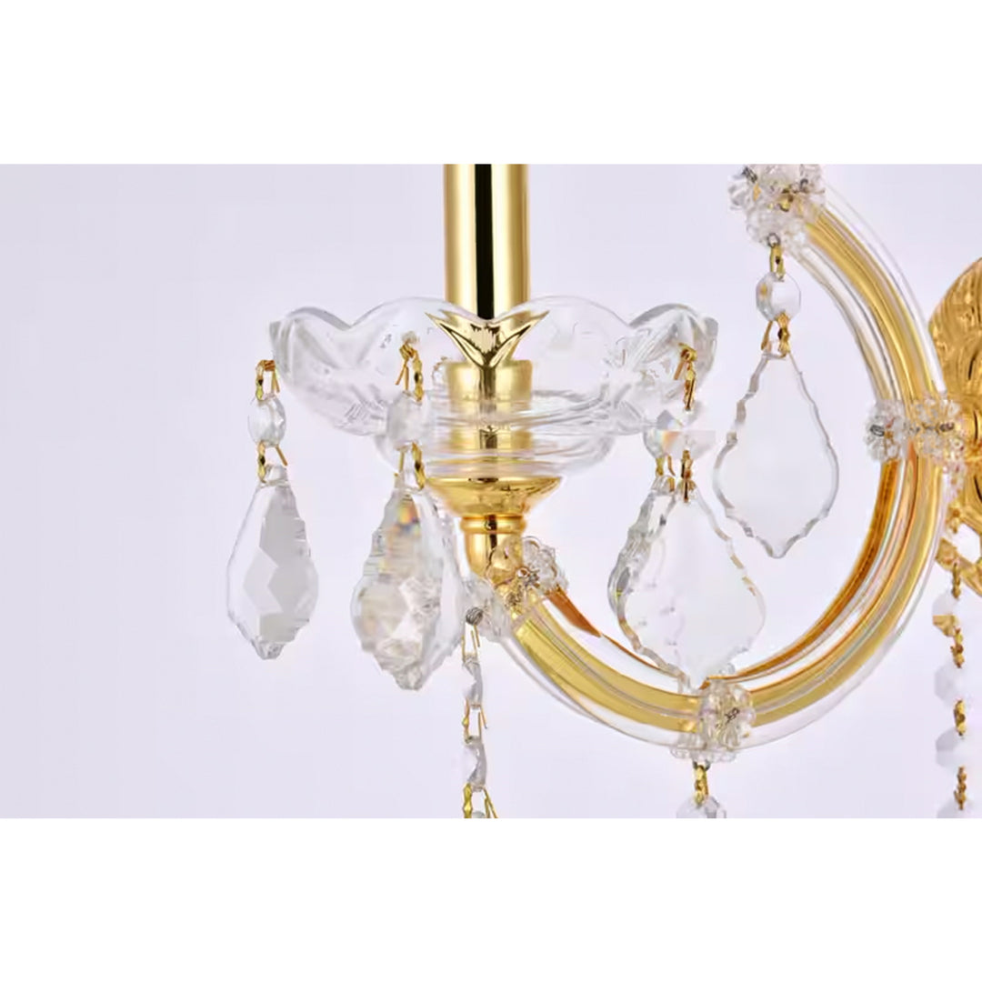1 light Gold Wall Sconce Clear Royal Cut Crystal - View 5 - Joshua Marshal